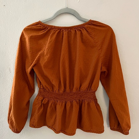 Burnt Orange/Rust Quarter Sleeve Top - Picture 2 of 3